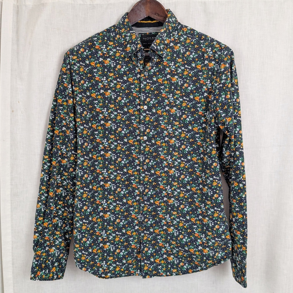 Cactus Man Ricky Singh Long Sleeve Button Down Floral Shirt Medium